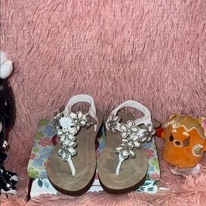 Embellished Sandals with Floral Design